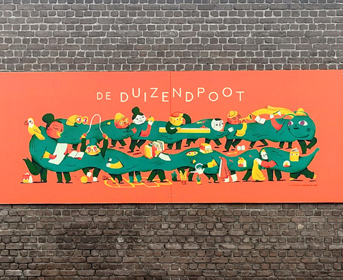 An illustration we created for the primary school De Duizendpoot.
