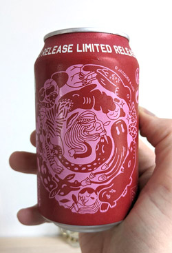 Artwork for Yugen Kombucha and their limited raspberry and cacao release. 